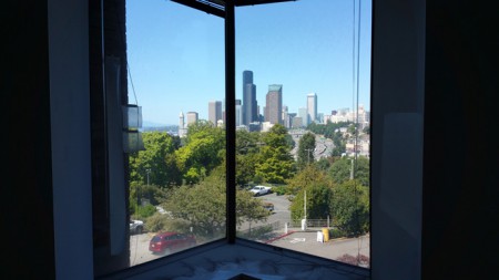 view of Seattle from SBC classroom